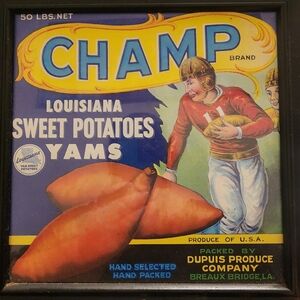 Vintage Champs sweet potatoes Picture/sign